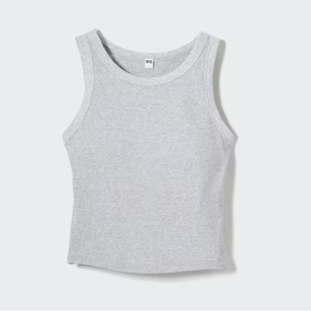 Uniqlo Ribbed Cropped Bra Top gray